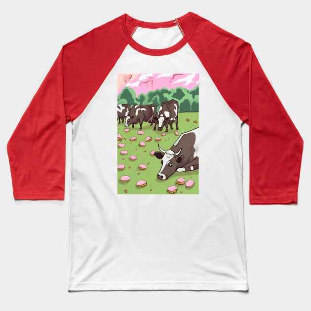 Cows! Baseball T-Shirt by Bunch of stuff